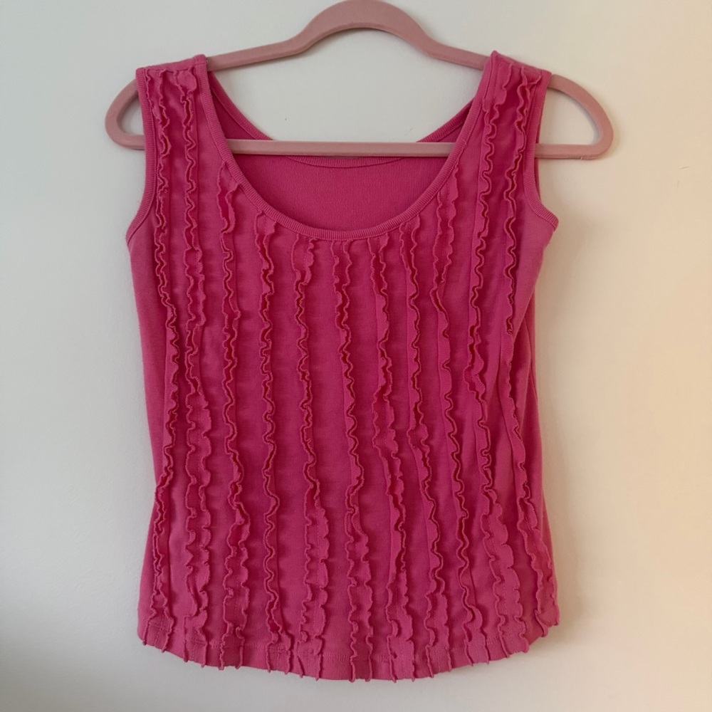 Pink Ruffled Sleeveless Top - Picture 1 of 2